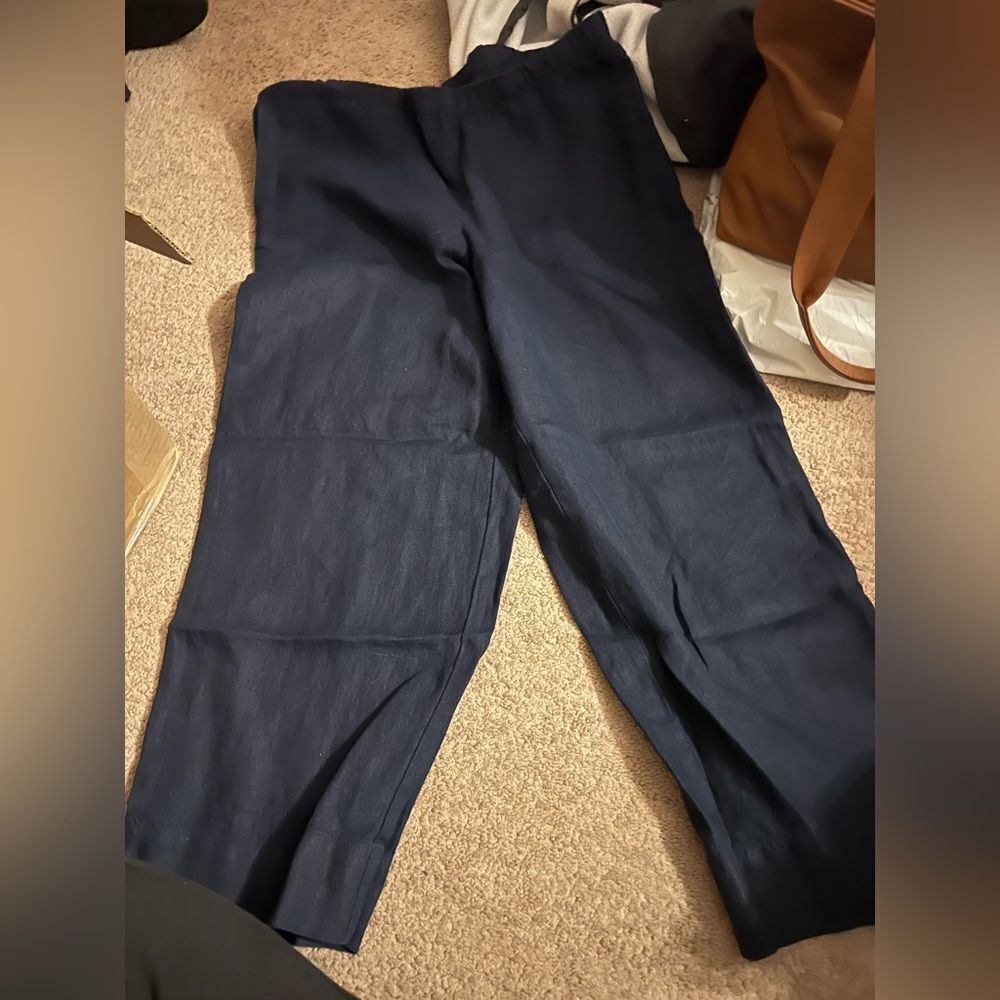 J Jill linen blue cropped blue pants small